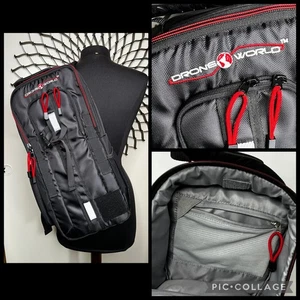 Cross Body Sm Drone Travel Bag Multiple Camera & Accessory BackPack Black & Red - Picture 1 of 15