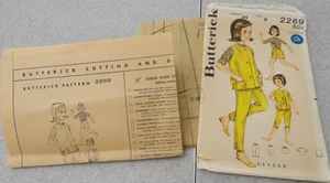 Butterick 2269 Clam Diggers Blouse w Johnny Collar Shorts Vest Sz 8 UNCUT 1960 - Picture 1 of 2
