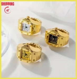 1 Stück Mini Quarz Fingeruhr - Trendige Ringuhr für Damen und Herren, Uhr - Bild 1 von 10