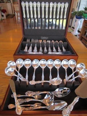 RARO* TALLA CENA* JUEGO DE CUBIERTOS CAÑA BARTON FRANCIS I ESTERLINA-S-12+SERVIDORES*80P-NM Foto 1 de 4