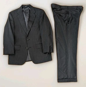 Southwick Gray Pinstripe Wool 2PC Suit Mens 38 Short Cuff Pants 33x30 USA Made - Picture 1 of 20