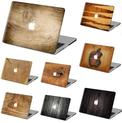 2in1 Wood Painted Rubberized Hard Matte Case Cover For New Macbook Pro Air M1 M2 - Image 1 of 4