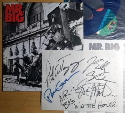 EX All Members' Autograp / MR. Big - Lean Into It [ 1991 Korea Orig 1st Vinyl ] - Image 1 of 4