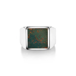 Piedra de sangre otomana 925 plata piedras preciosas turcas sello hecho a mano anillos para hombre MR#374 - Imagen 1 de 4