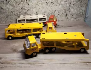 Vintage Tonka Truck Car Hauler Lot of 3 Pressed Steel - Picture 1 of 9