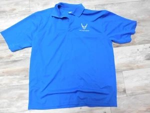 DRI-DUKE US AIR FORCE MENS MOISTURE CONTROL BLUE S/S SHIRT SIZE 2XL - Picture 1 of 3