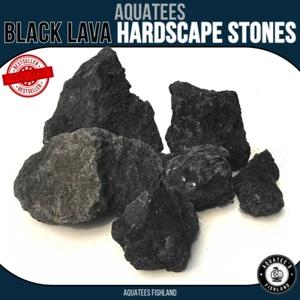 Aquatees Black Lava Rock Aquarium Hardscape Stones - 2.5kg Random Lot - Picture 1 of 4