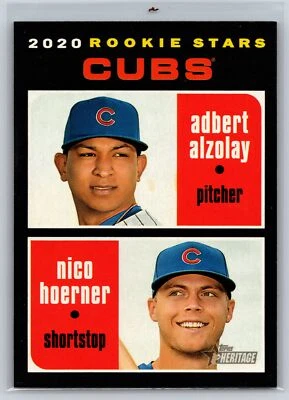 2020 Topps Heritage #121 Cubs 2020 Rookie Stars Adbert Alzolay Nico Hoerner Cubs - Image 1 of 2