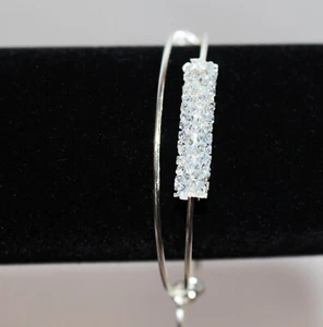 Alex and Ani Ice Storm Fine Rocks Bracelet Silver-Tone Adjustable Bangle - Picture 1 of 3