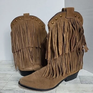 Smokey Mountain Fransen Stiefel Jugend 3,5 D Snip Toe Boho Cowgirl Western 3514Y - Bild 1 von 14