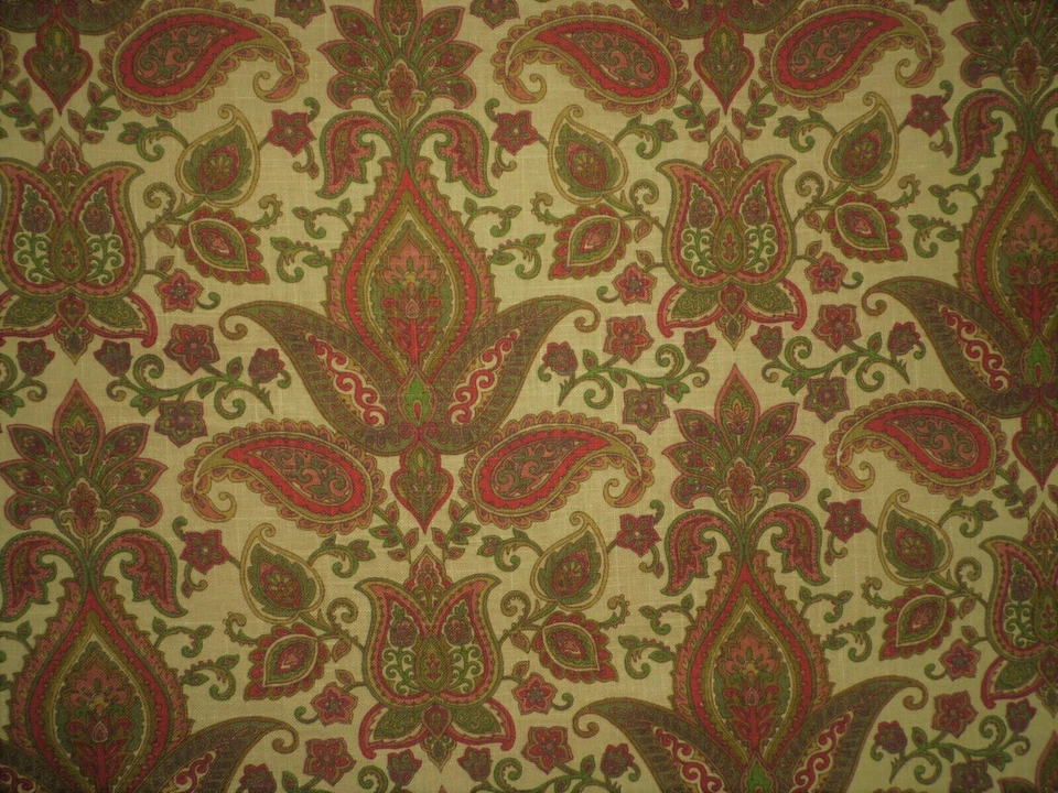 Belle Maison Sullivan Linen Upholstery Drapery Fabric Autumn Paisley Floral NN36 - Image 1 of 1