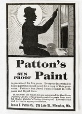1899 PATTON'S SUN PROOF PAINT Vtg Print Ad~James E Co.Milwaukee,WI House Painter