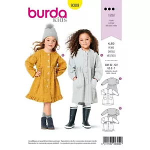 BURDA KIDS 9309 CHILDREN'S DRESSES Sewing Pattern 2 - 7 Years Skill: AVERAGE - Picture 1 of 9
