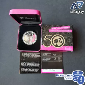 2009 $1 50th Anniversary of Barbie 1oz Silver Proof Coin - Bild 1 von 8