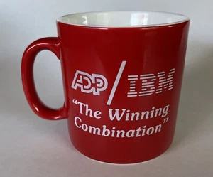 ADP / IBM COFFEE MUG "The Winning Combination" 1980's Vintage Cup DOS PC Payroll - Picture 1 of 5