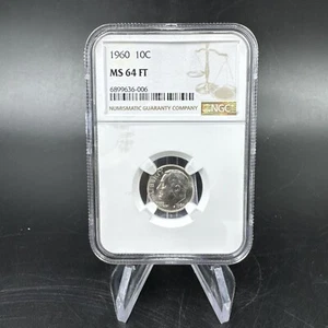 1960 Roosevelt 10 Cents Dime NGC MS 64 FT - Picture 1 of 4