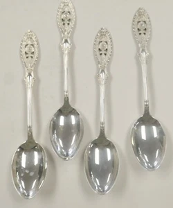 4 Manchester Valenciennes .925 Sterling Silver 6" Flatware Tea Spoons - Picture 1 of 3