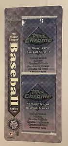 1998 Topps Chrome Baseball Series 1 BLISTER PACK 2 Packs DAVID ORTIZ Rookie L4 - Picture 1 of 2