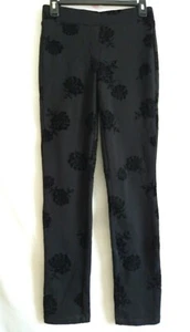 Style & Co Women's XS Mid Rise Comfort Waist Black Floral Ponte Knit Leggings - Picture 1 of 8