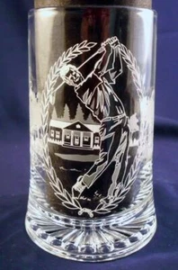 Golf Bierkrug geätzt Herren Damen Golfen Klarglas - Bild 1 von 6