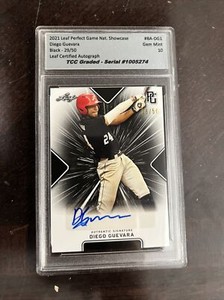 2021 Leaf Perfect Game Diego Guevara Black Auto TCC Graded Gem Mint 10