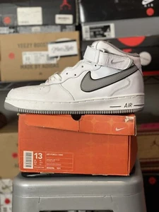2003 Nike Air Force 1 Mid "White/Medium Grey" Double Swoosh sz 13 DS New vtg - Picture 1 of 13