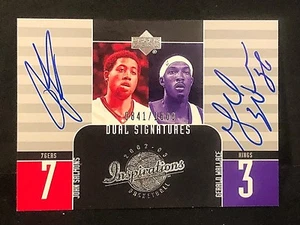 GERALD WALLACE JOHN SALMONS 2002-03 Upper Deck Inspirations DUAL AUTOGRAPH Auto - Picture 1 of 2