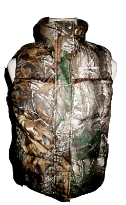 RealTree XTRA Camo Youth Pink Embroider Large Puffer Vest Mossy Oak Hunting - Image 1 of 4