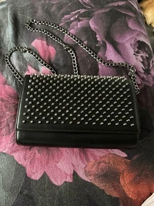 Christian Louboutin Black And Red Studded Paloma Clutch - Picture 1 of 5