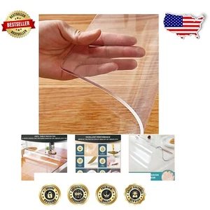 Elegant Water-Resistant Clear PVC Table Cover 34x84 - Durable and Heat Resistant - Picture 1 of 9