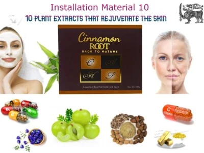  Face Pack Mask Moisture Facial Sheet  Natural Clay Powder Cinnamon Root 10 PCS - Image 1 of 4