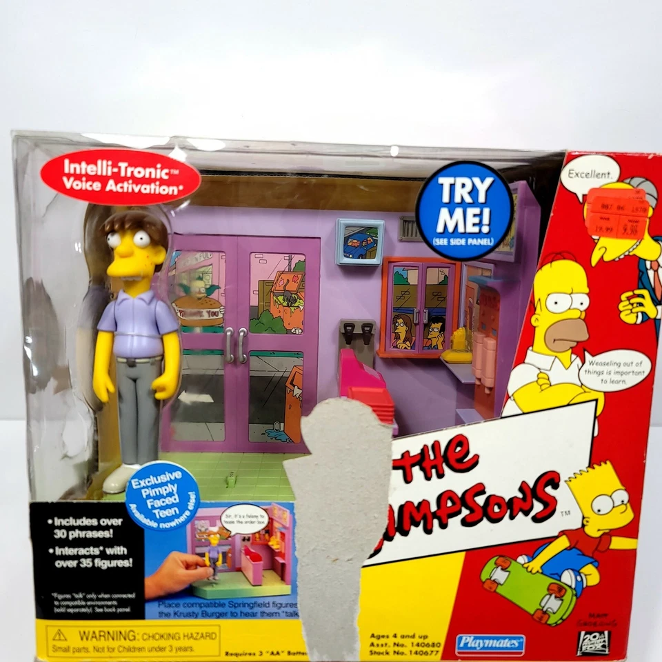 The Simpsons Talking Interactive Krusty Burger Pimply Faced Teen 2001 Series 7