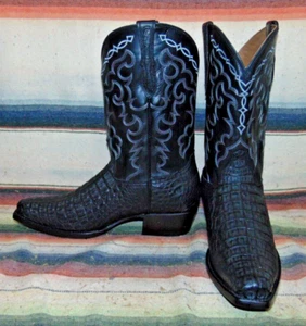 Botas de Vaquero Para Hombres Rujo The Kirby Caimán Negro/Cuero 12 EE Nuevas en Caja - Imagen 1 de 6