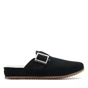 Clarks Women's Brookleigh Mule Black Suede Warmlined 26167677 - Picture 1 of 12