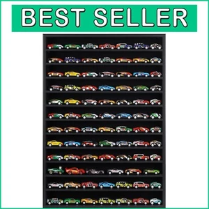 Open Front 1:64 Scale Toy Car Display Case - Wall Mount, No Door, Black - Picture 1 of 11