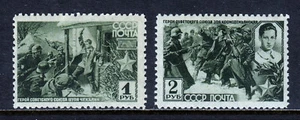 RUSIA — SCOTT 865, 866 — 1942 HÉROES SOVIÉTICOS ALTOS VALORES — MH — SCV $77 - Imagen 1 de 2