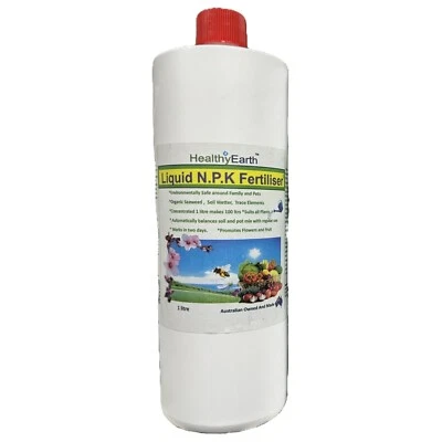 Healthy Earth Liquid 1L Organic Fertiliser Food Plants Pots Seedling Hydroponic - image 1 of 2
