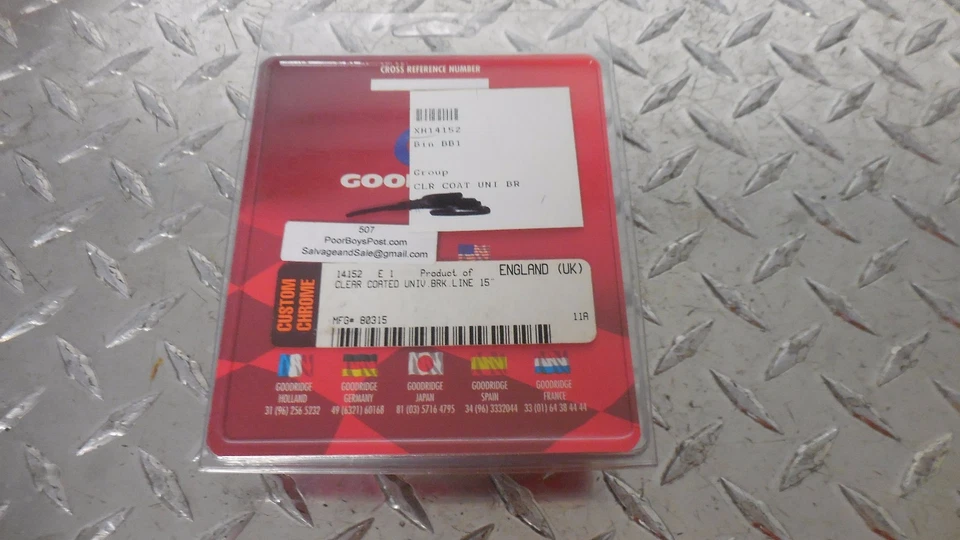 Goodridge Universal Moto Freno Línea 15" Harley Chopper Café Honda Kawasaki Foto 1 de 4