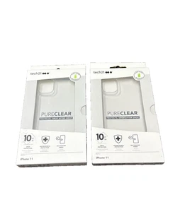 2PK - Tech21 Pure Clear Protection Case For iPhone 11 Drop Protection**NEW** - Picture 1 of 2