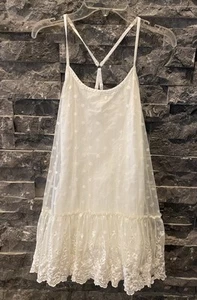 Ambercrombie Girls Off White Lace/Tule Layered Tank Dress Size Large Beautiful! - Picture 1 of 13