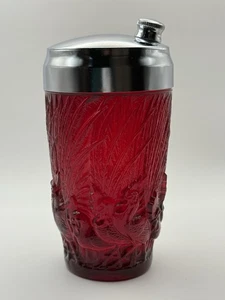 Duncan Miller "Chanticleer" Ruby Red Cocktail Shaker w/ Lid - Picture 1 of 9