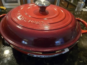 LE CREUSET 30 CERISE FLACHE KASSEROLLE SCHMOR 3 1/2 QT NEU - Bild 1 von 11