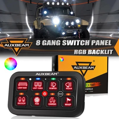 AUXBEAM RGB 8 Gang Switch Panel Circuit Control Relay System For Toyota Tacoma Foto 1 de 4