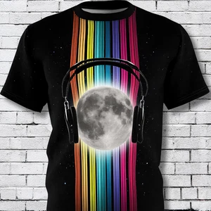 Lunar Frequencies - Rave Shirt EDM Music Festival Techno Acid House Dance Unisex - Picture 1 of 3