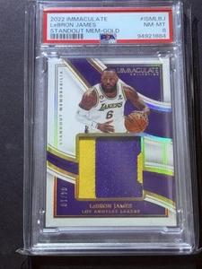2022-23 IMMACULATE STANDOUT Memorabilia Gold LeBron James 4/10 PSA 8 - Picture 1 of 2