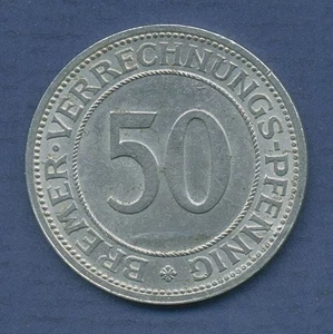 Bremen 50 Verrechnungs-Pfennig 1924, J N44 ss-vz (m6241) - Bild 1 von 2