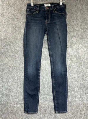 Frame Jeans Womens 27 Blue Demim Le Skinny de Jeanne Pockets Stretch 27x28 - Image 1 of 4