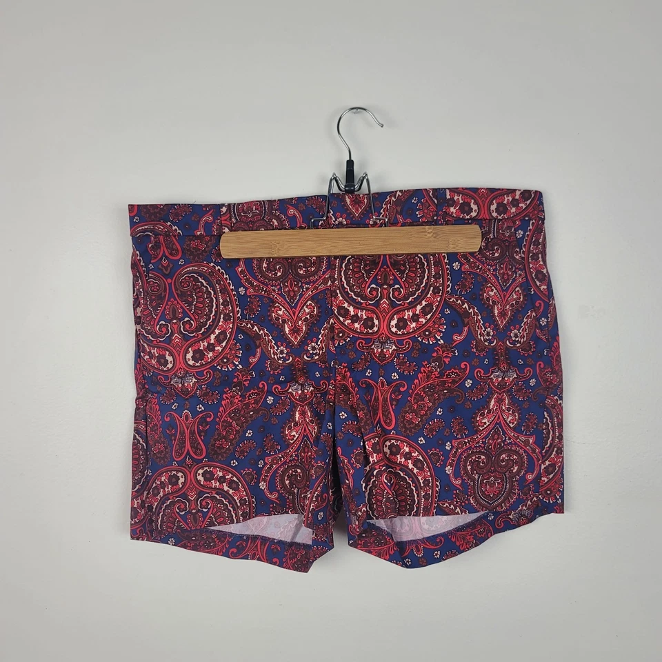 Pantalón corto para mujer Banana Republic azul/rojo/rosa bolsillo frontal cachemir talla 12 Foto 1 de 4