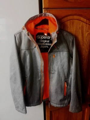 Superdry Original Windtrekker Mens Jacket Coat Size Large Grey & Orange Exc - Image 1 of 4