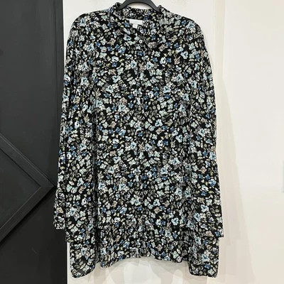 Camisa Blusa J Jill Floral Para Mujer Botones En Capas Talla Grande 4X Oficina Carrera Foto 1 de 4